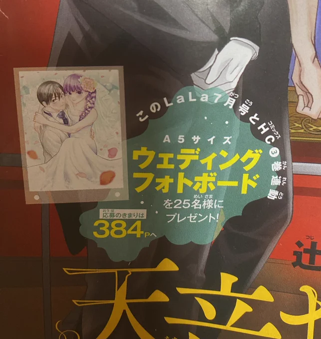 ╭━━━━━━━━━━━╮
 本日6月23日(月)〆切
╰━━━━━v━━━━━╯
3巻とLaLa7月号の連動懸賞、
ウェディングフォトボードの〆切は
本日(消印有効)です

山田達の結婚式に参加した引き出物だと思って飾ってください😘 