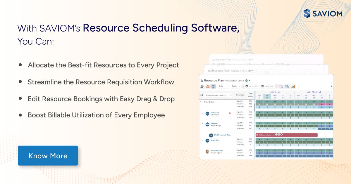 With SAVIOM’s 5th-gen resource #schedulingsoftware, you can streamline requests ✅, match the right people to the right projects🎯, adjust existing allocations, and boost #workforceproductivity with ease📈.

Book your demo today.👇📞 bit.ly/4kSQmfZ