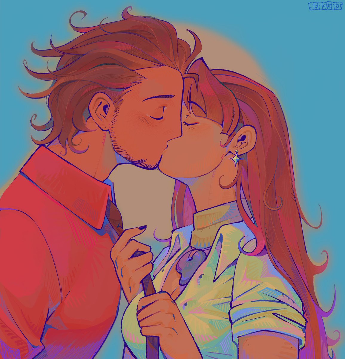 「drawing kisses killed my grandma」|lee mon 🍉のイラスト