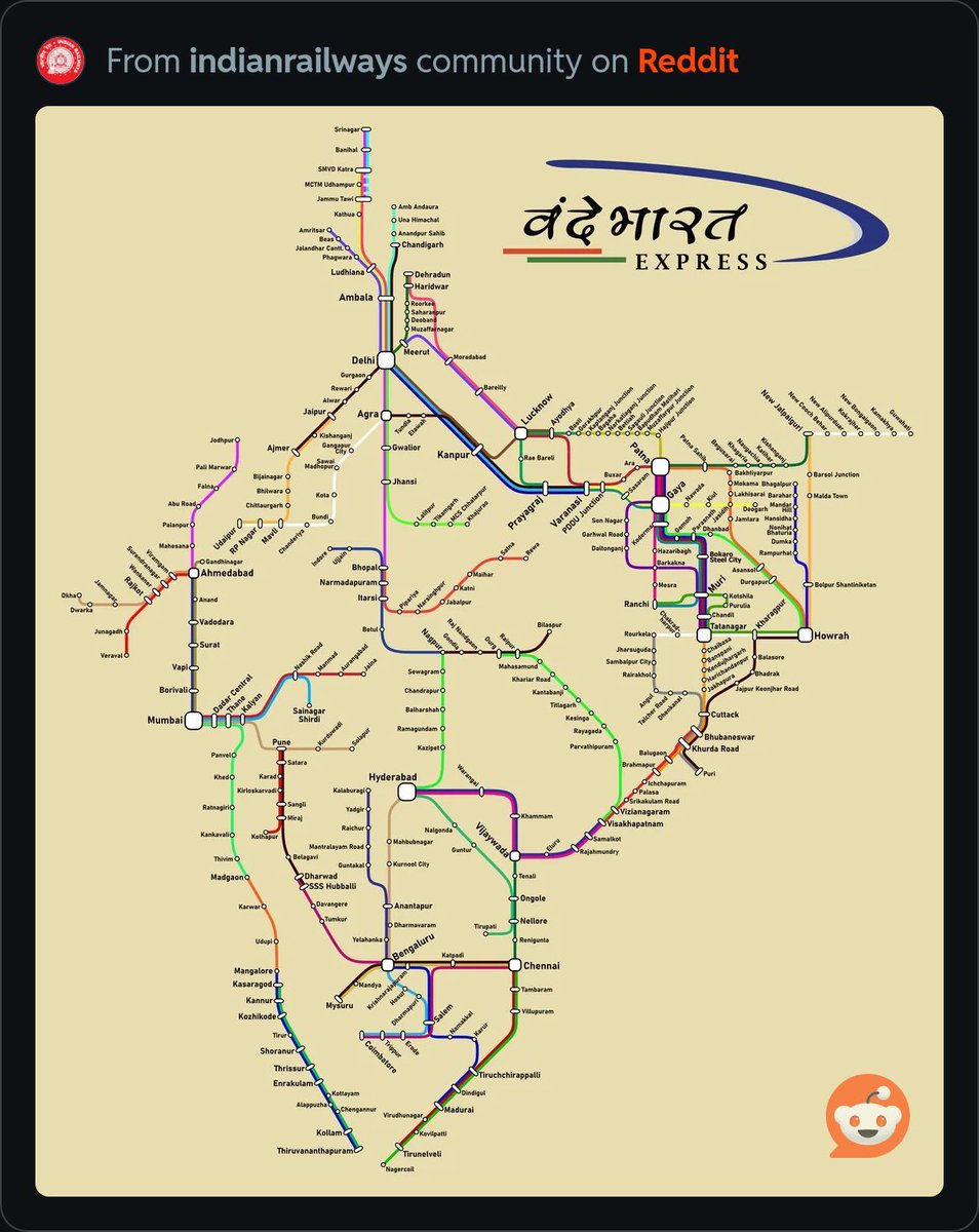 Sanjay_IRTS's tweet image. Vande Bharath route in India !!