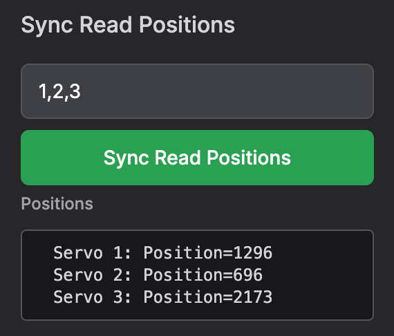 Tim_Qian's tweet image. You can now sync(batch) read positions of multiple servos with feetech.js bambot.org/feetech.js A step towards controlling robots with a leader robot