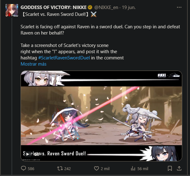 not_ng89's tweet photo. @NIKKE_en #ScarletRavenSwordDuel go scarlet! https://t.co/IkdSSrnPFC