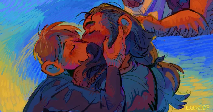 Also chilshi my goats it was easier to draw them kissing with Senshi's beard in the way