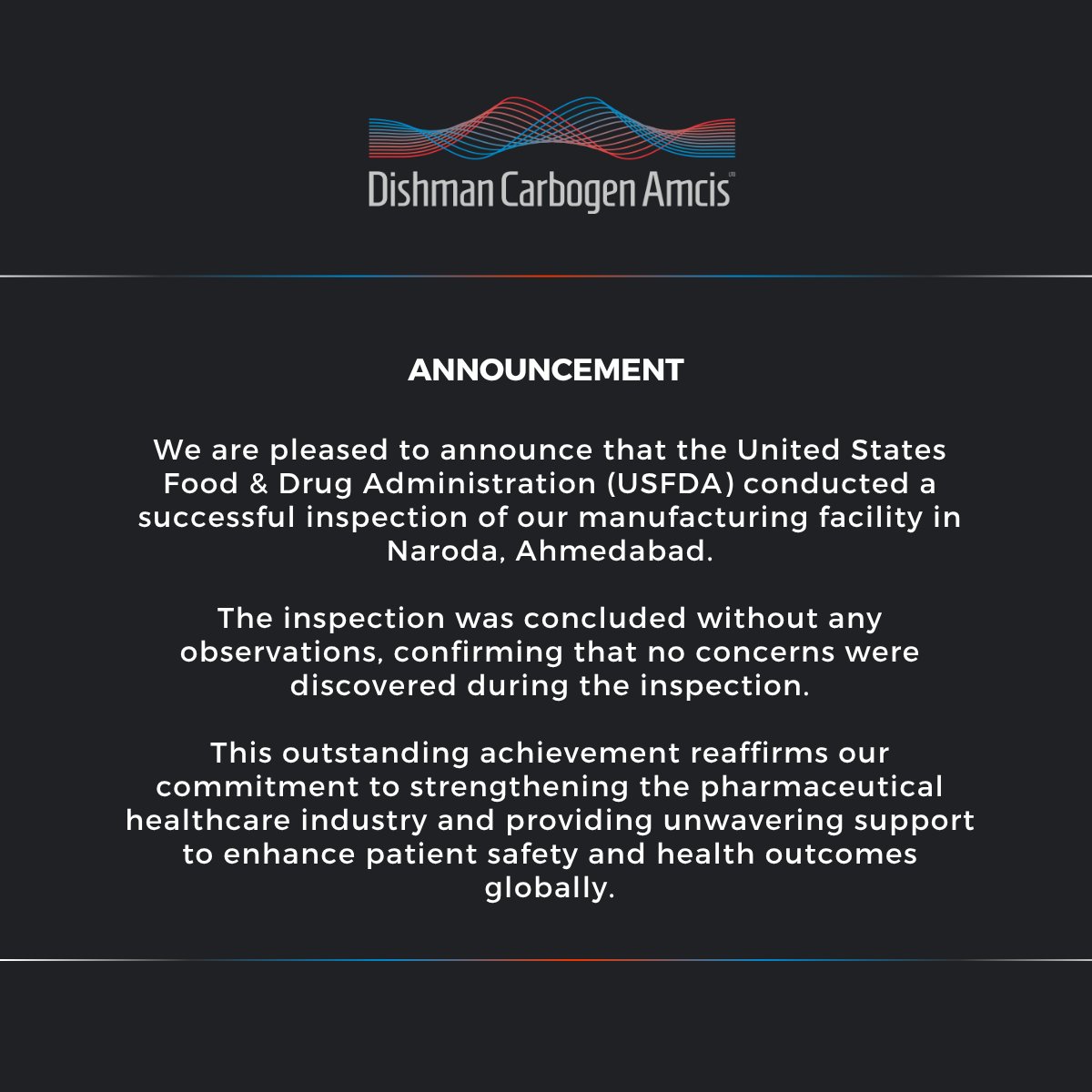 IMDCAL (Dishman Carbogen Amcis) tweet media