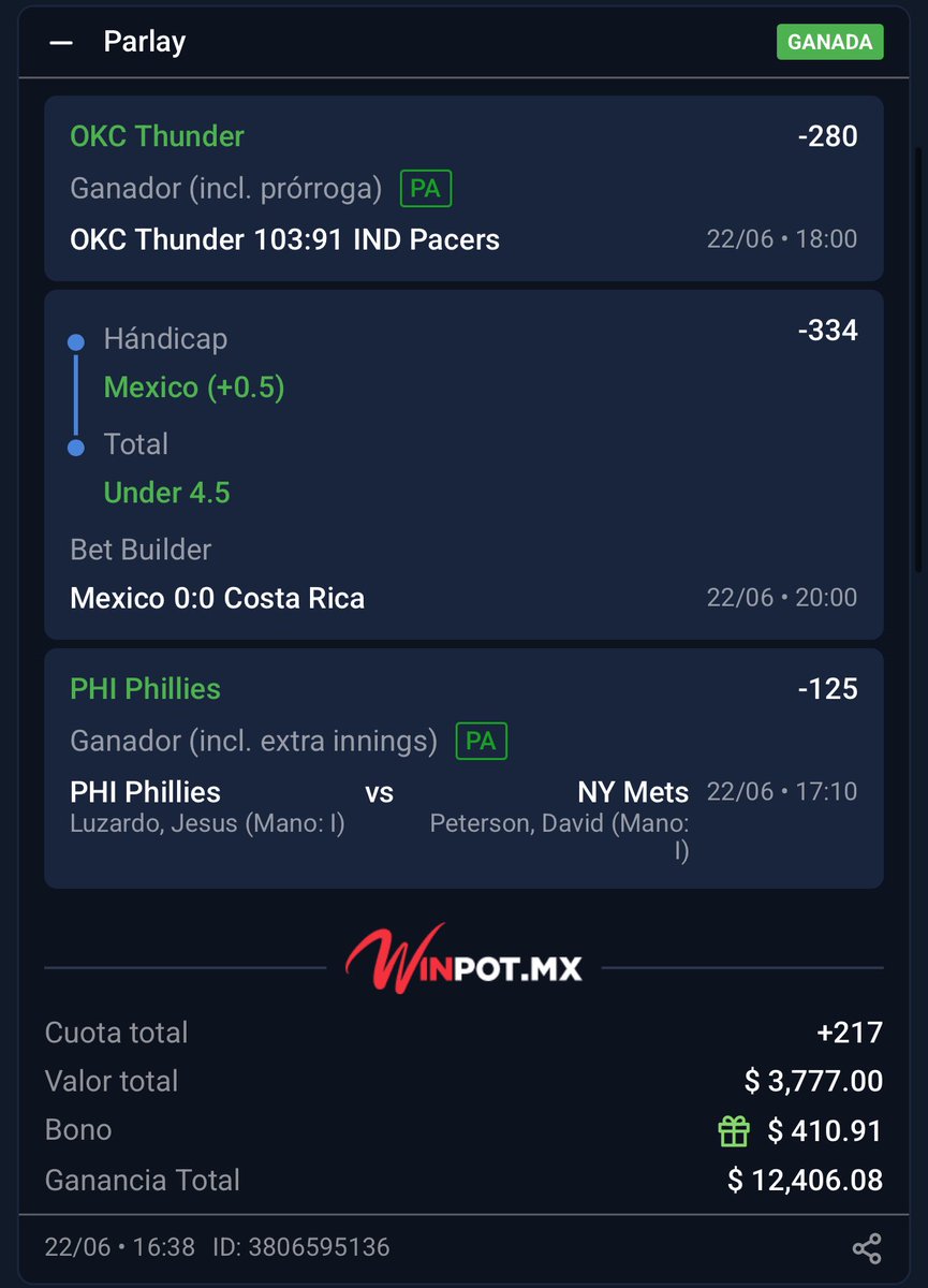 Vikingonegroa's tweet photo. ESTE FIN DE SEMANA GANAMOS PARLAY DE 6 SELECCIONES EN EL MUNDIAL DE CLUBES Y GANAMOS 3 TRILAYS CONSECUTIVOS!!! ✅✅✅✅✅

-PARLAY 6 selecciones 4777 a 21,107 ✅
-TRILAY N1 3777 a 12,406✅
-TRILAY N2 3777 a 12,300✅
-TRILAY N3 3777 a 14,250✅

SIN HACER MUCHO RUIDO, SIN HABLAR MUCHO Y SIN PRESUMIR MUCHO🫵🏿👑

QUIENES GANARON OTRA VEZ CONMIGO? 
LO Q ESTAMOS HACIENDO ESTE 2025 ES DE OTRO MALDITO NIVEL🔥👑