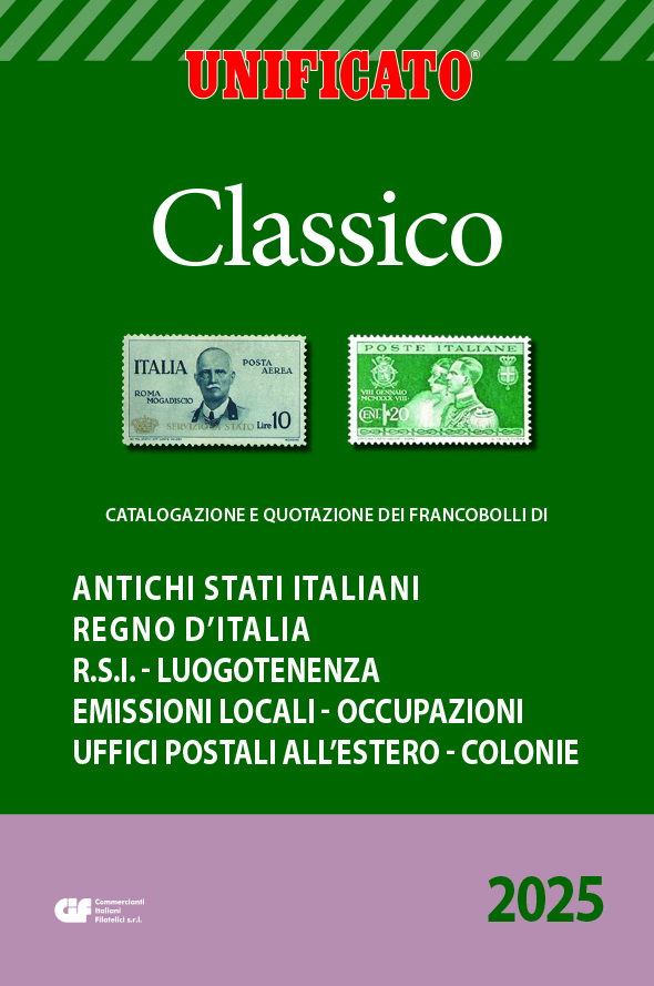 UNIFICATO CLASSICO 2025

unificato.it/classico-2025/

Catalogazione specializzata e quotazione francobolli #ASI #Regno #Italia #RSI #Luogotenenza #EmissioniLocali #Occupazioni #Ufficipostaliestero #Colonie
372 pp a colori

€ 50

#philately #catalogo #catalogue #editoria #publishing