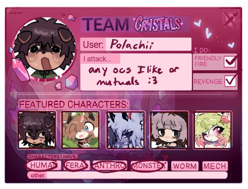 Polachii2's tweet image. Hiii!! artfight.net/~Polachii