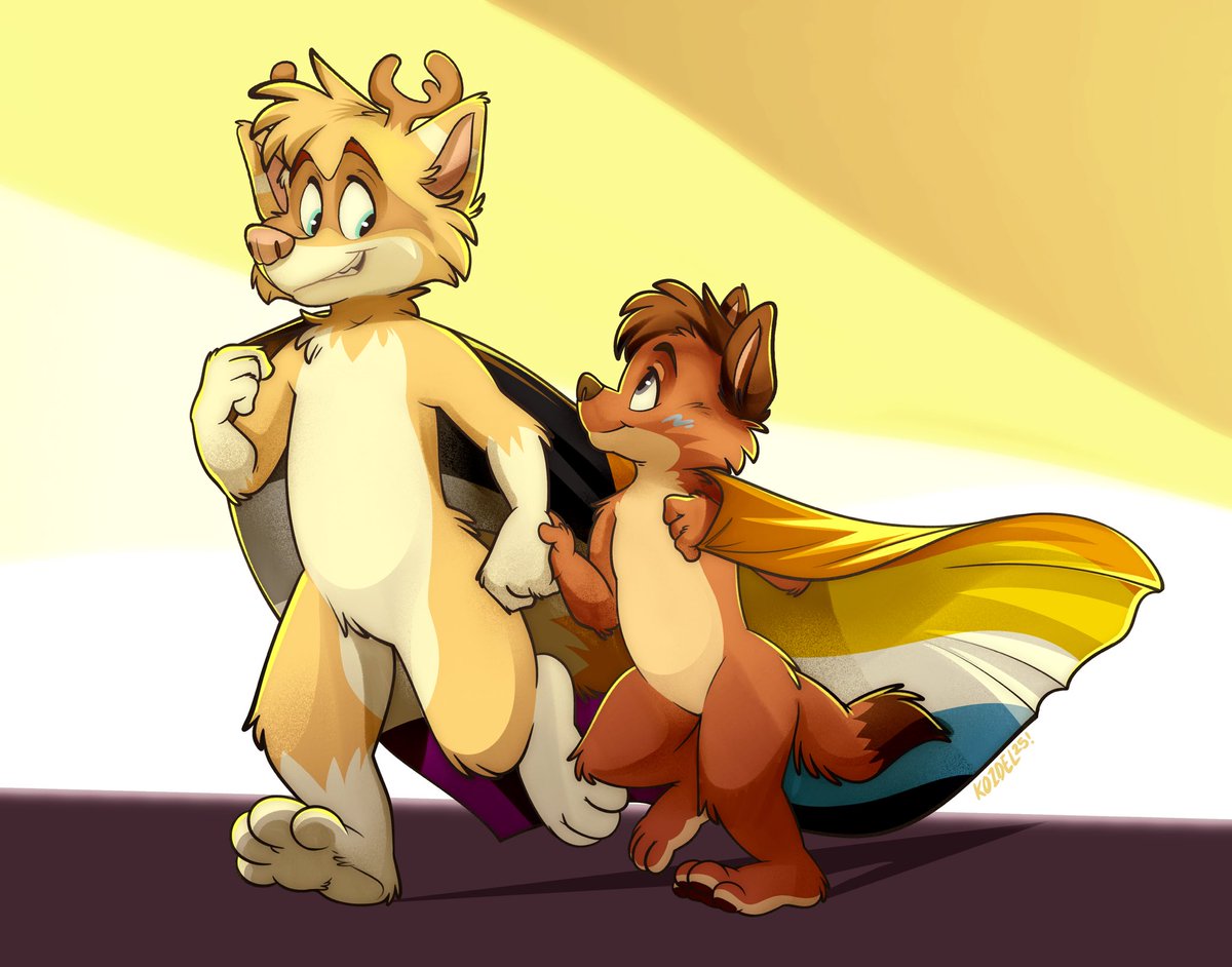 KoidelCoyote's tweet image. I’ll be here to support you just the way you are!
Pride month picture dedicated to my lovely friends @Narf_Raccoon & @SmallishWolf
🏳️🌈❤️ 💙💜💛🖤🏳️🌈