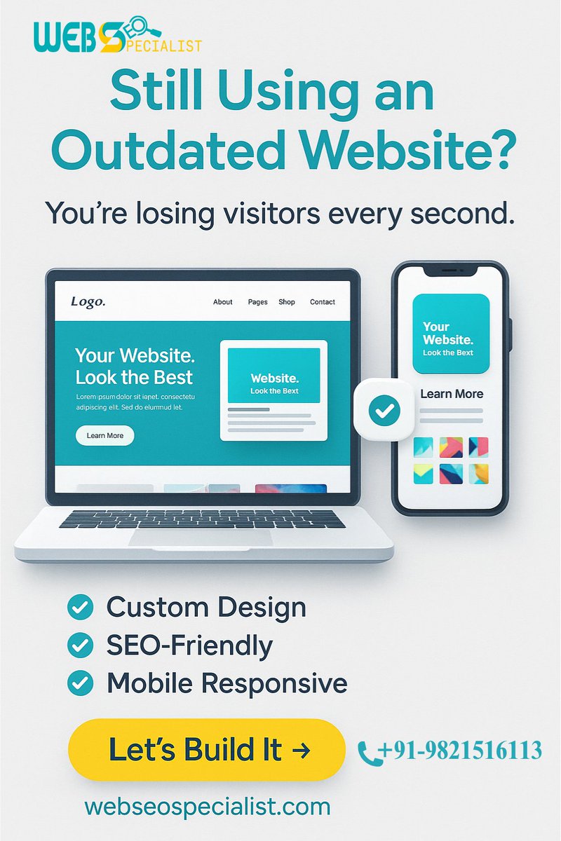 webseospecialis's tweet image. 🚫 Slow. Outdated. Unresponsive.
Your website might be why people bounce.
✅ We build sites that load fast, look great &amp;amp; rank higher.
Because first impressions should say “WOW” — not “Wait, what?”
#WebsiteDesign #UXDesign #WebDesignExperts #ResponsiveWebsite #WebSEOSpecialist #AI