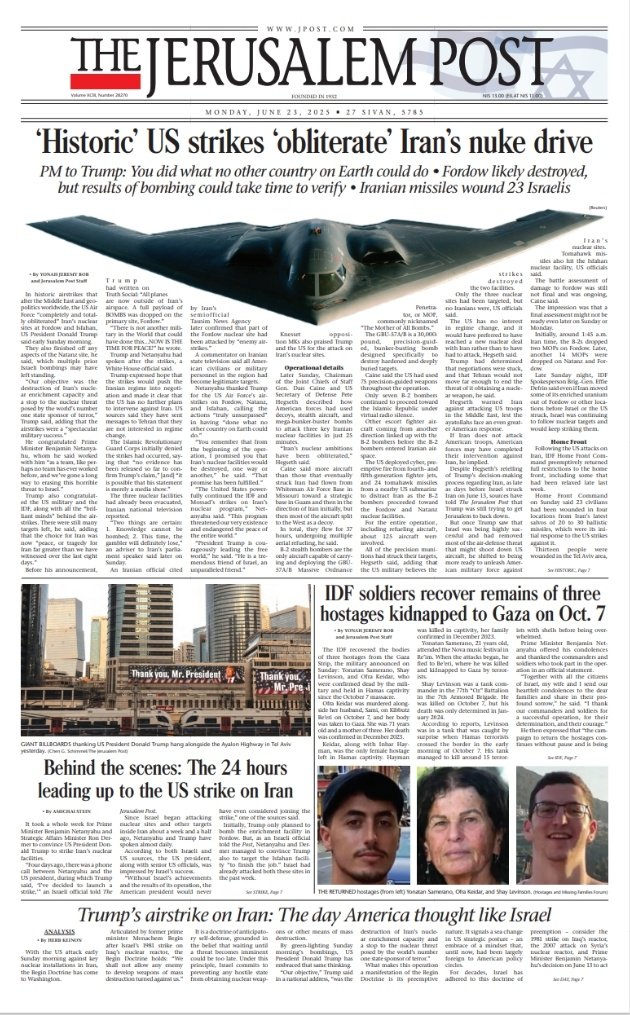 The <a href="/Jerusalem_Post/">The Jerusalem Post</a> front page