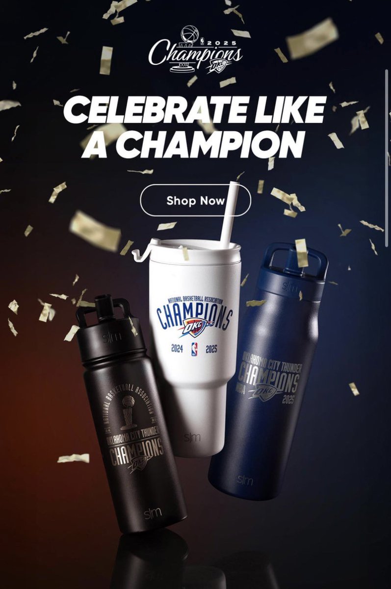 mikebeckhamsm's tweet image. A special Simple Modern, WORLD CHAMPION OKC Thunder drop.
The comment or share. I’ll randomly select a few winners.
#ThunderUp