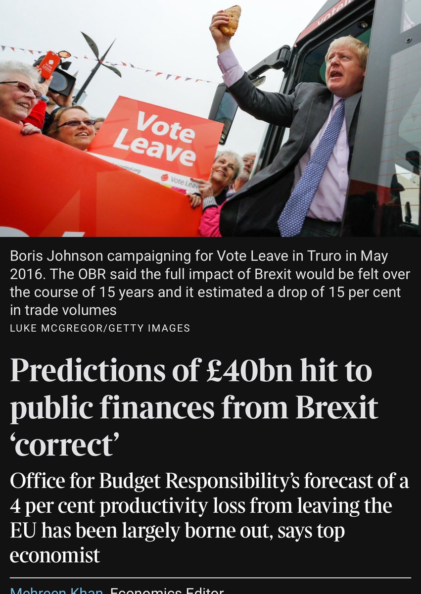 9 years on from the Brexit vote, the verdict is in and confirm predictions correct:

🕳️£40 billion hole in public finances
📉4% hit to UK productivity
📦15% drop in trade
💷 £100bn in tax rises—40% of which Brexit made necessary

Happy Brexitversary! 🇬🇧🎉

thetimes.com/article/346ed8…