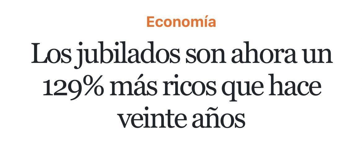 El problema no es que los jubilados sean más ricos que hace veinte años, sino que los sueldos de los trabajadores están al mismo nivel que hace veinte años.

P.D.: El 60% de los pensionistas cobran menos que el SMI.