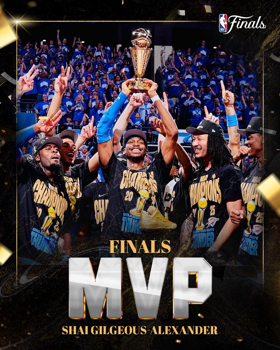 NBAIndia's tweet photo. It was the year of SGA! π
Shai Gilgeous-Alexander becomes just the 11th player in NBA history to win both the league MVP and Finals MVP in the same season. πβ‘
#NBAFinalsMVP #ShaiΒ #ThunderUp | @okcthunder https://t.co/0EsLmerOxi