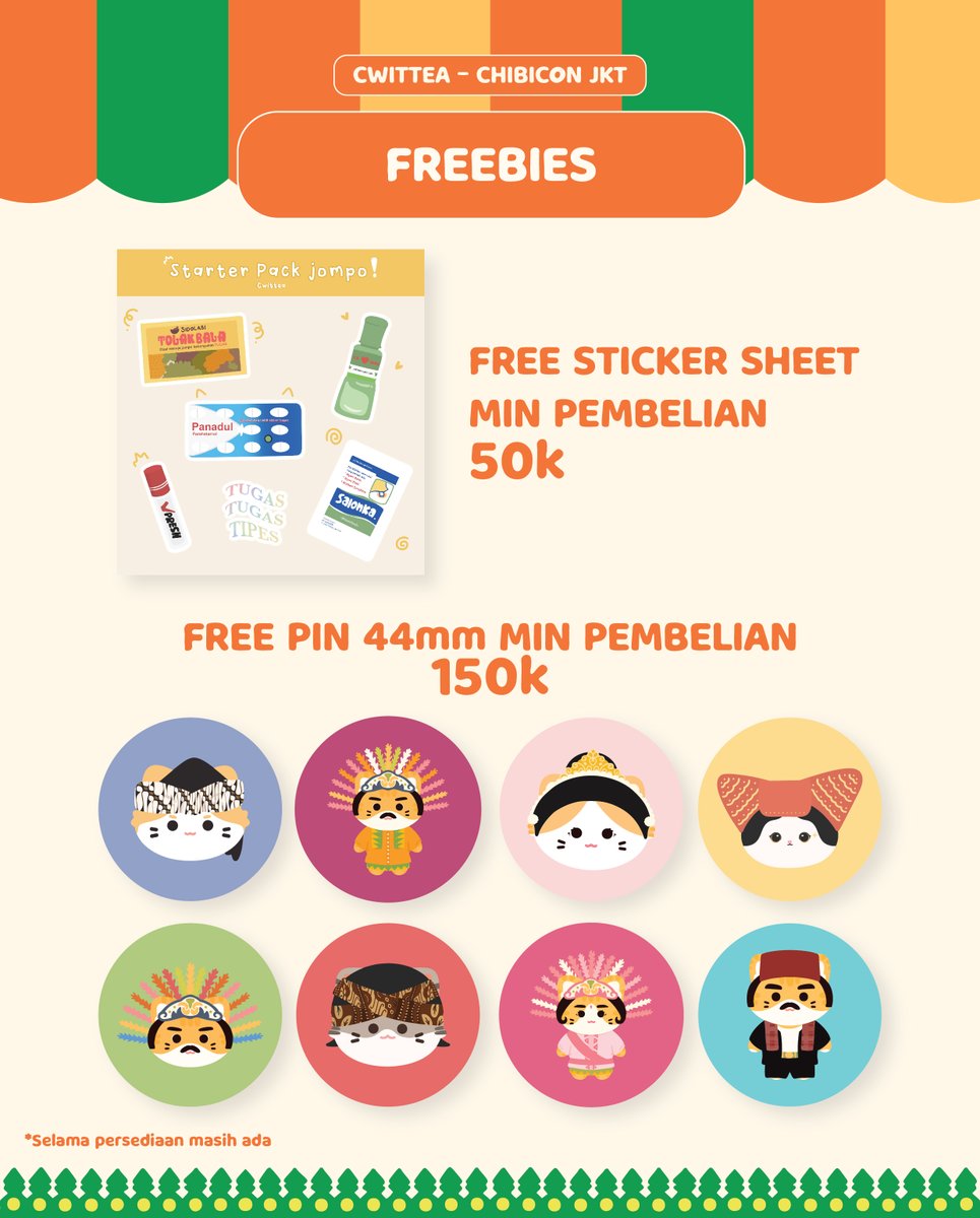 #CHIBICON8 OPEN PRE-ORDER pt. 1
untuk pembelian tertentu akan mendapatkan freebies! yuk diborong~ 

🔗forms.gle/GE6Z8vdojh24Et…
📆23 jun- 20 jul '25
📍Smesco - 2&amp;3ags
🔊 No table TBA

💖&amp;🔁are very appreciated!
#chibiconcatalogue #original #ChibiconJakarta