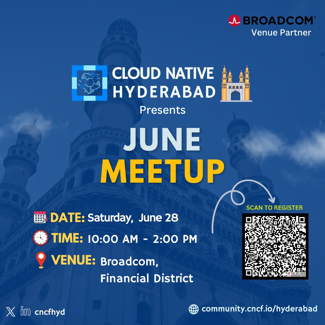 cncfhyd's tweet image. #CNCFHyderabad June meetup is all about Observability!
📅 Date: Jun 28, 2025
 🕙 Time: 10:00 AM – 1:30 PM IST
 📍 Location: Broadcom
🌐 RSVP Now:  community.cncf.io/events/details…
#CNCFHyderabad #Observabilty #CloudNative #Meetup
 #CloudNative #AWS #DevOps #Meetup
@CloudNativeFdn