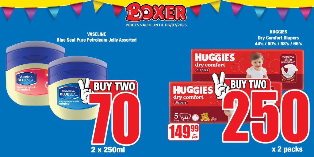BoxerStores's tweet photo. Swipe and Get More this Birthday at Boxer! When you buy any advertised combos, spend R750 or more then swipe your Boxer Rewards Club card, you’ll get 50 B Rewards back in your pocket. Enjoy great savings and get rewarded at the same time. #boxerbirthday #boxerstores #brewards https://t.co/Y17W1iYXSs