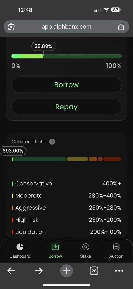 Paradigm.ALPH ℵ (@csuperbull) on Twitter photo Do you know you can solo stake $ALPH to earn $ALPH and $ABX?
Here is how you do it.
1. Deposit your $ALPH as collateral on <a href="/alephiumbank/">AlphBanX⚡️</a>
2. Borrow some $ABD stablecoin for testing and choose your interest rate from 1% to 30%. Recommend to choose at least 10% as lower interest Do you know you can solo stake $ALPH to earn $ALPH and $ABX?
Here is how you do it.
1. Deposit your $ALPH as collateral on <a href="/alephiumbank/">AlphBanX⚡️</a>
2. Borrow some $ABD stablecoin for testing and choose your interest rate from 1% to 30%. Recommend to choose at least 10% as lower interest