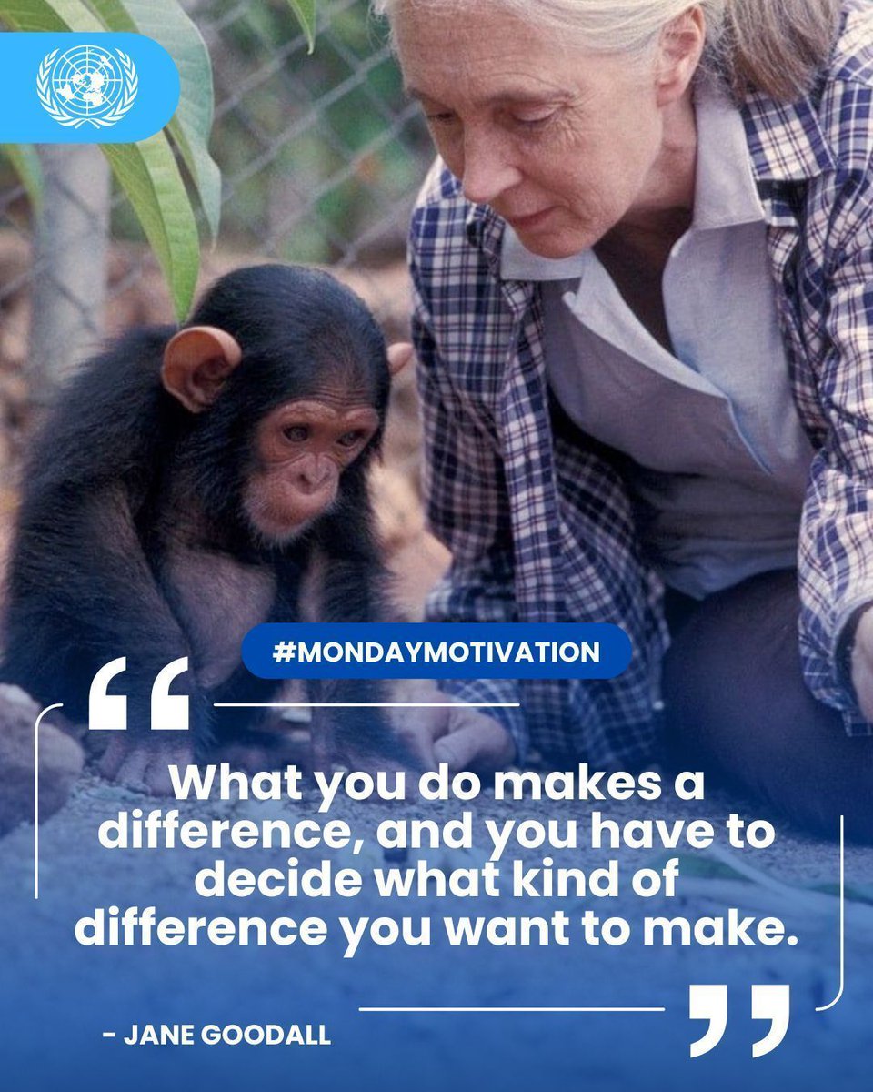 "What you do makes a difference, and you have to decide what kind of difference you want to make."

#MondayMotivation #JaneGoodall