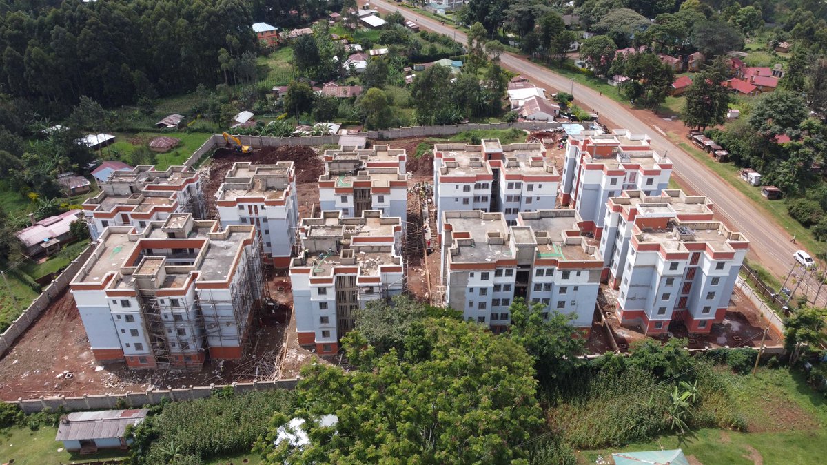ray_omollo's tweet photo. Launched in September 2023, the Vihiga Affordable Housing Project is redefining the landscape of Majengo. 

Rising from what was once an informal settlement, the development now stands at 88% complete. 

On site, finishing works are in full gear, ranging from the casting of the retaining wall and civil installations, to electrical wiring, plumbing, mechanical fittings, painting and the welding of doors and windows. 

Excavation of the septic tank is also ongoing, ensuring the project meets both functional and environmental standards.

The project features 9 blocks housing a total of 220 modern units:

1 bedsitter block with 60 units; 1 block of 20 one-bedroom units; 5 blocks offering 100 two-bedroom units; and 2 blocks with 40 spacious three-bedroom units. 

With 220 workers, most of them local youth and women, the project is a powerful engine for employment, skills development and economic empowerment. 

Young people are gaining hands-on training in construction, electrical work, welding and finishing, equipping them with trades that extend far beyond the project site.

Once complete, the project will stimulate economic activity, decongest informal settlements and enhance urban order in Vihiga Constituency, in line with the housing program outlined in the Bottom-Up Economic Transformation Agenda (BETA).
