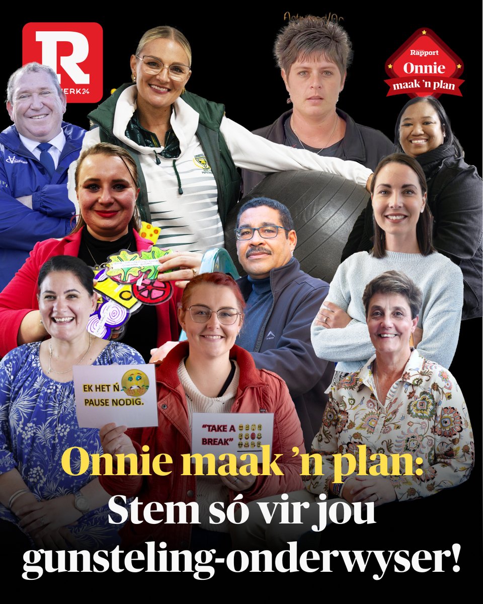 Rapport se 'Onnie maak 'n Plan'-veldtog is in die pylvak. 
Die afgelope paar weke is ons tien topfinaliste op Netwerk24 en sosiale media aangekondig - en nou is dit tyd vir jou om vir jou gunsteling te stem!

Lees meer deur skakel in bio.
