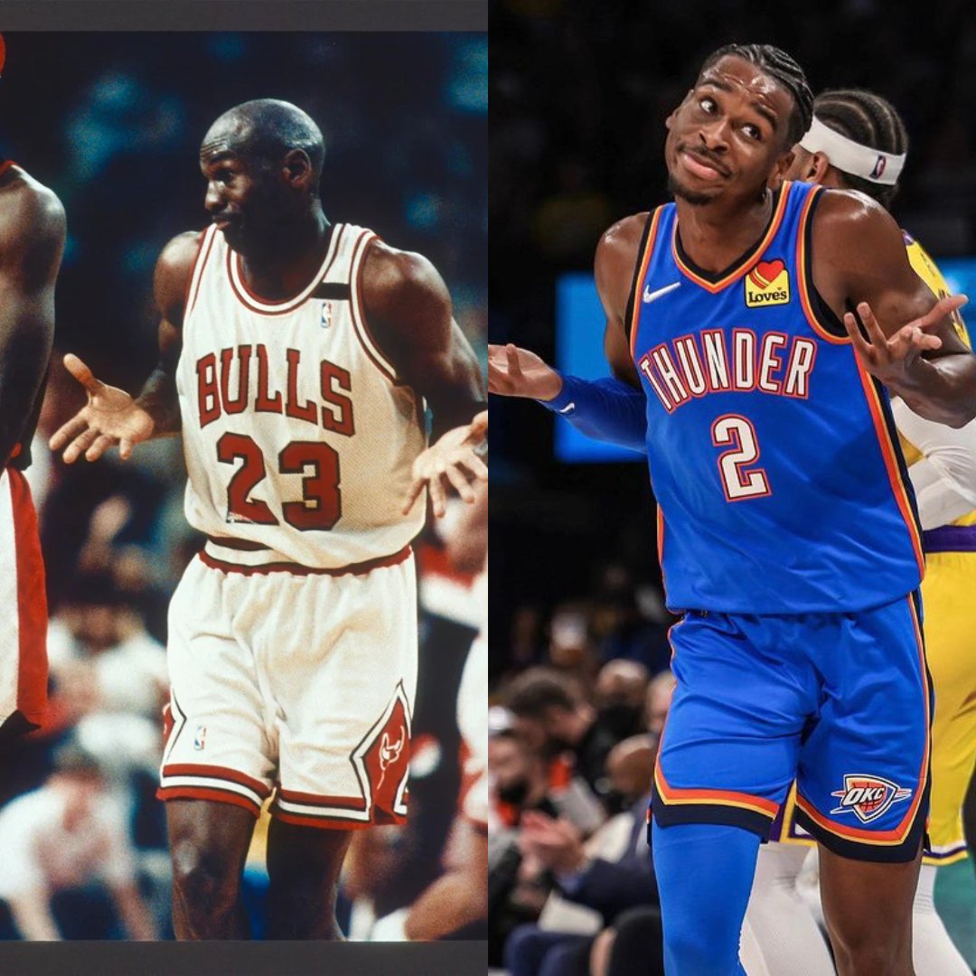 OKCThunderFR's tweet photo. 🏆 Meilleur scorer, MVP &amp; Finals MVP la même année : 

🔸Michael Jordan
🔸 Shaquille O'Neal
🔸 Kareem Abdul-Jabbar
🔸 Shai Gilgeous-Alexander https://t.co/nOBmbOFLUG