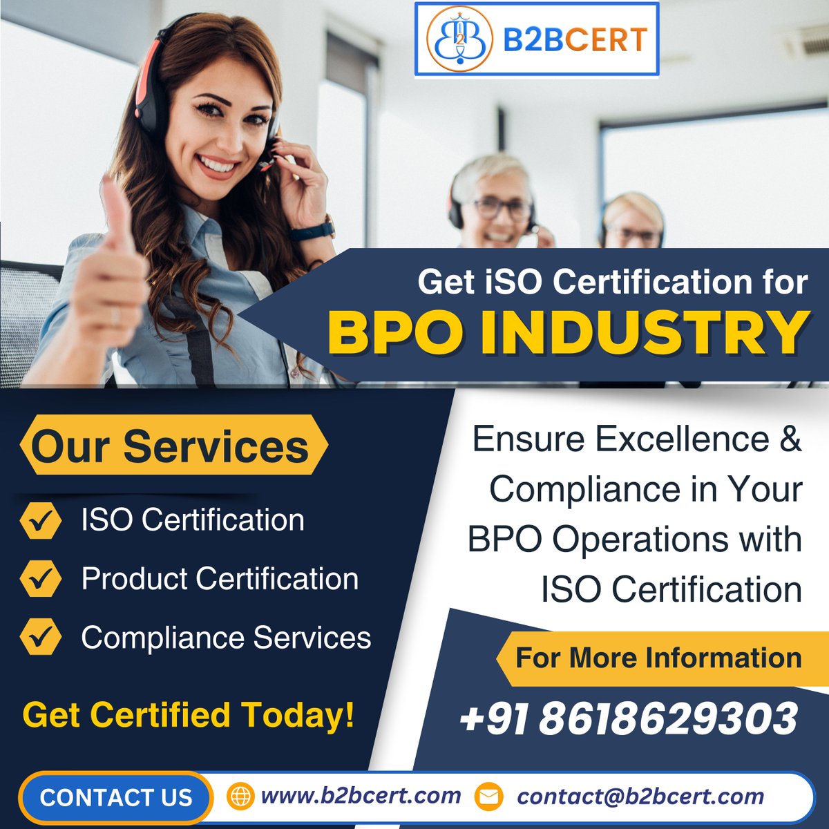 b2bcert's tweet image. Get ISO Certified for the BPO Industry!

\#BPOIndustry #ISOCertification #QualityAssurance #DataSecurity #CustomerSatisfaction #ProcessExcellence #BusinessContinuity #GetCertified #SaudiArabia #India #Bangalore #Qatar #Kuwait #Singapore #SouthAfrica #Bahrain