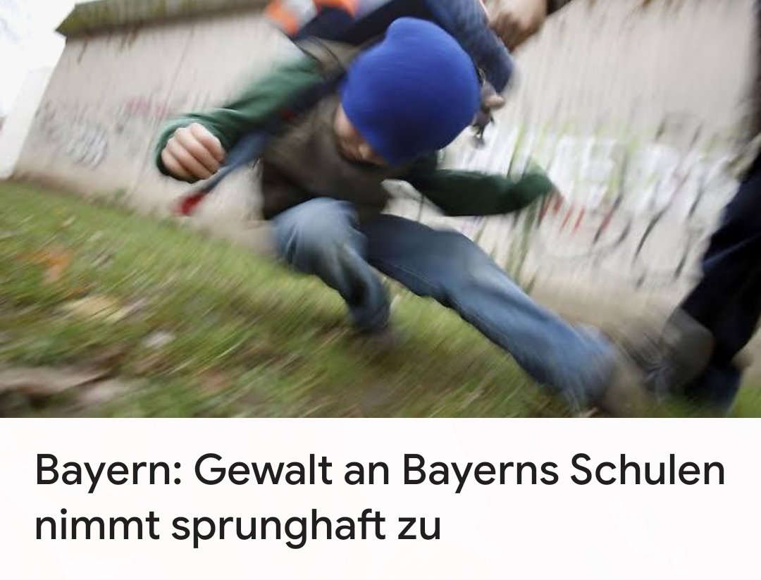 Morgen☕
Auch im Söder- Land steigt die Gewalt an den Schulen. Allein 2024 über 1000 Fälle von einfacher Körperverletzung und 431 Fälle von schwerer Gewalt. Wir sind schon so weit, dass Eltern froh sein müssen, wenn ihr Kind wieder heil von der Schule nach Hause kommt..