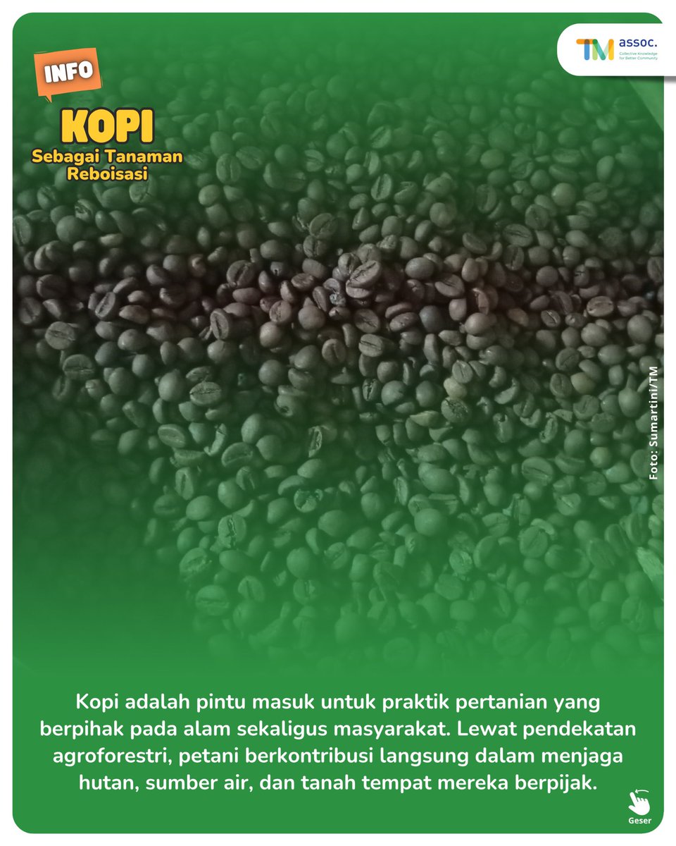 Terasmitra's tweet photo. Kopi Bukan Sekadar Minuman, Tapi Juga Pahlawan Lingkungan!

Deforestasi mengancam hutan Indonesia, dan meninggalkan lahan gundul yang rentan erosi &amp; kekeringan. 

Tapi tahukah Sahabat TM? Kopi bisa jadi solusi reboisasi. Yuk cek selengkapnya dislide! https://t.co/wqCBuIQtPL
