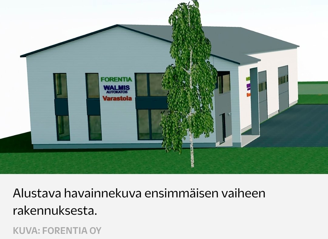 Forentia Oy rakentaa Hakamaan yritysalueelle toimitiloja, joihin sijoittuu Forentian, Walmis-autokatosten sekä Varastola-palvelun myynti- ja hallintotilat sekä varasto- ja kalustonhuoltotiloja. Tontille rakennetaan myös muille toimijoille halli-/toimistotiloja. Hieno homma! 💪
