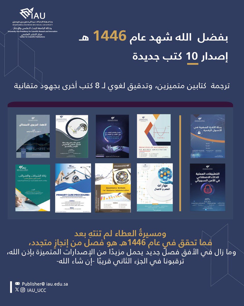 مركز النشر العلمي بجامعة الإمام عبدالرحمن بن فيصل (@iau_ucc) on Twitter photo 