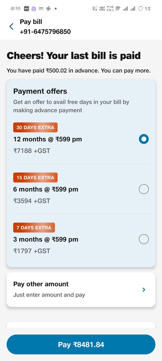 RiteshR58's tweet photo. @JioCare Hello, I had made an advance payment of Rs 500 on 21st June on Jio Fibre account no. 310935023608. Now I want to cancel my Fibre connection and how will it be refunded? https://t.co/xlBWdDx6iU