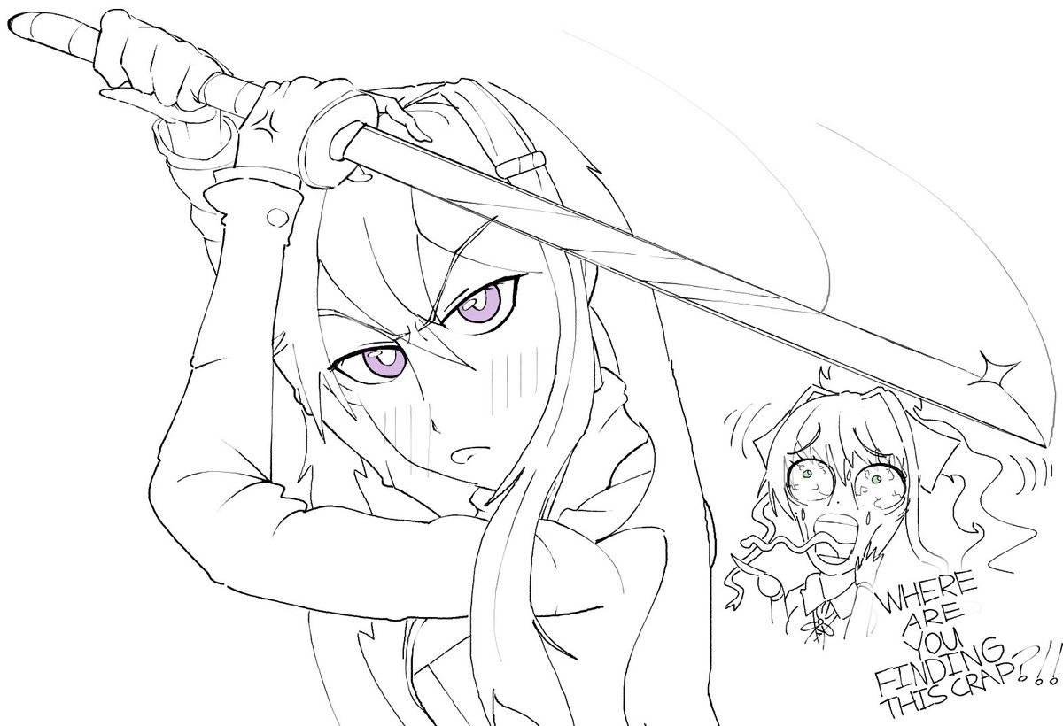 DokiuneHDML's tweet image. where did she find that #DDLC #DDLCfanart #ddlcyuri