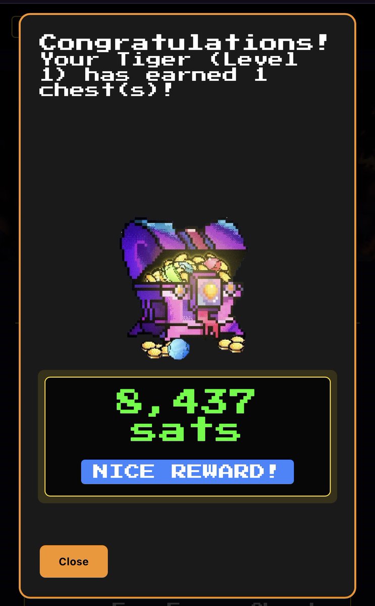 MasTacos__eth's tweet image. another 4 chests opened and another 20k sats rewarded!! @OrdinalTigerBTC and @HenkyBTC are literally feeding tigers BTC rn, all powered by Lightning.. shits different, fr fr
🐯⚡️