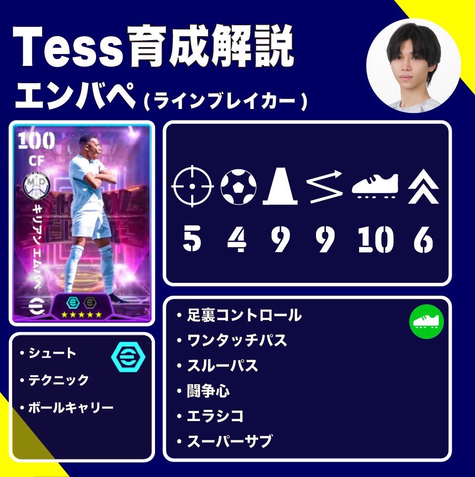 DRX_Tess's tweet image. エムバペ、ハフィーニャ、ペドリのおすすめ育成です！
3選手とも使った感じエムバペ1点狙いガチャになりそうです！
#efootball #eFootball2025 #イーフト