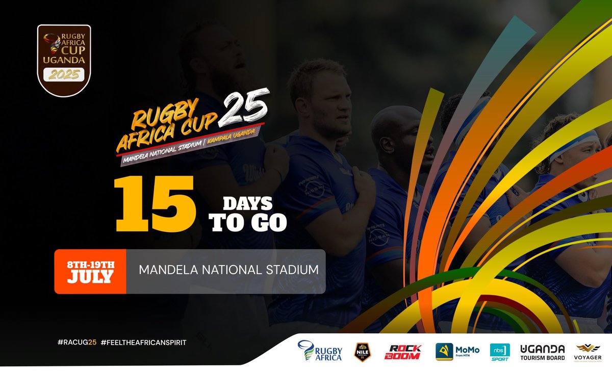 ⌛️The Count Down Continues!⌛️

15 Days until kickoff of the Rugby Africa Cup 2025.

Don’t miss adrenaline filled action as 8 of the best African Rugby Countries battle it out at Mandela National Stadium from 🗓️ 8th-19th of July 2025!

#RACUG25
#FeelTheAfricanSpirit