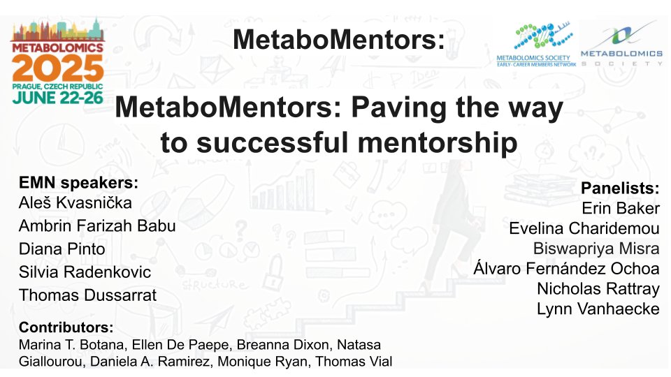 Big day ahead for EMN #Metabolomics2025!

🛠️ First up: Join us at 8:15 AM in South Hall 2 for our Metabo Mentors Workshop – all are welcome!