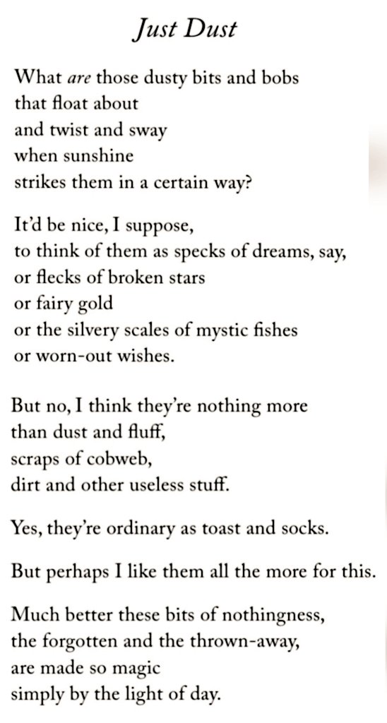 Rebecca Leek (@rebeccaleek_) on Twitter photo Monday funday 😬 ? How about some specks of dreams, dust made magic by the light of day. Thanks to <a href="/WakelingKate/">Kate Wakeling</a> for this one. It's in Moon Juice, published by <a href="/TheEmmaPress/">The Emma Press</a> . ✨ #poemaday #pauseforpoetry 🧦☀️ Monday funday 😬 ? How about some specks of dreams, dust made magic by the light of day. Thanks to <a href="/WakelingKate/">Kate Wakeling</a> for this one. It's in Moon Juice, published by <a href="/TheEmmaPress/">The Emma Press</a> . ✨ #poemaday #pauseforpoetry 🧦☀️