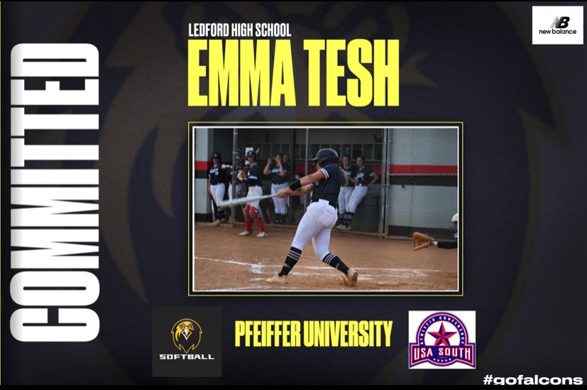 Congratulations <a href="/EmmaTesh2/">Emma Tesh</a> on your commitment to Pfeiffer University. <a href="/PfeifferSball/">PFEIFFER SOFTBALL</a> <a href="/Ledfordsoftball/">Ledford Softball</a> <a href="/KnockoutsFastp1/">Knockouts Fastpitch Softball Organization</a> <a href="/paindawg45/">Gary Payne</a> <a href="/MonteSherrill/">Monte Sherrill</a>