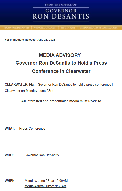 The Gov in Clearwater this AM.