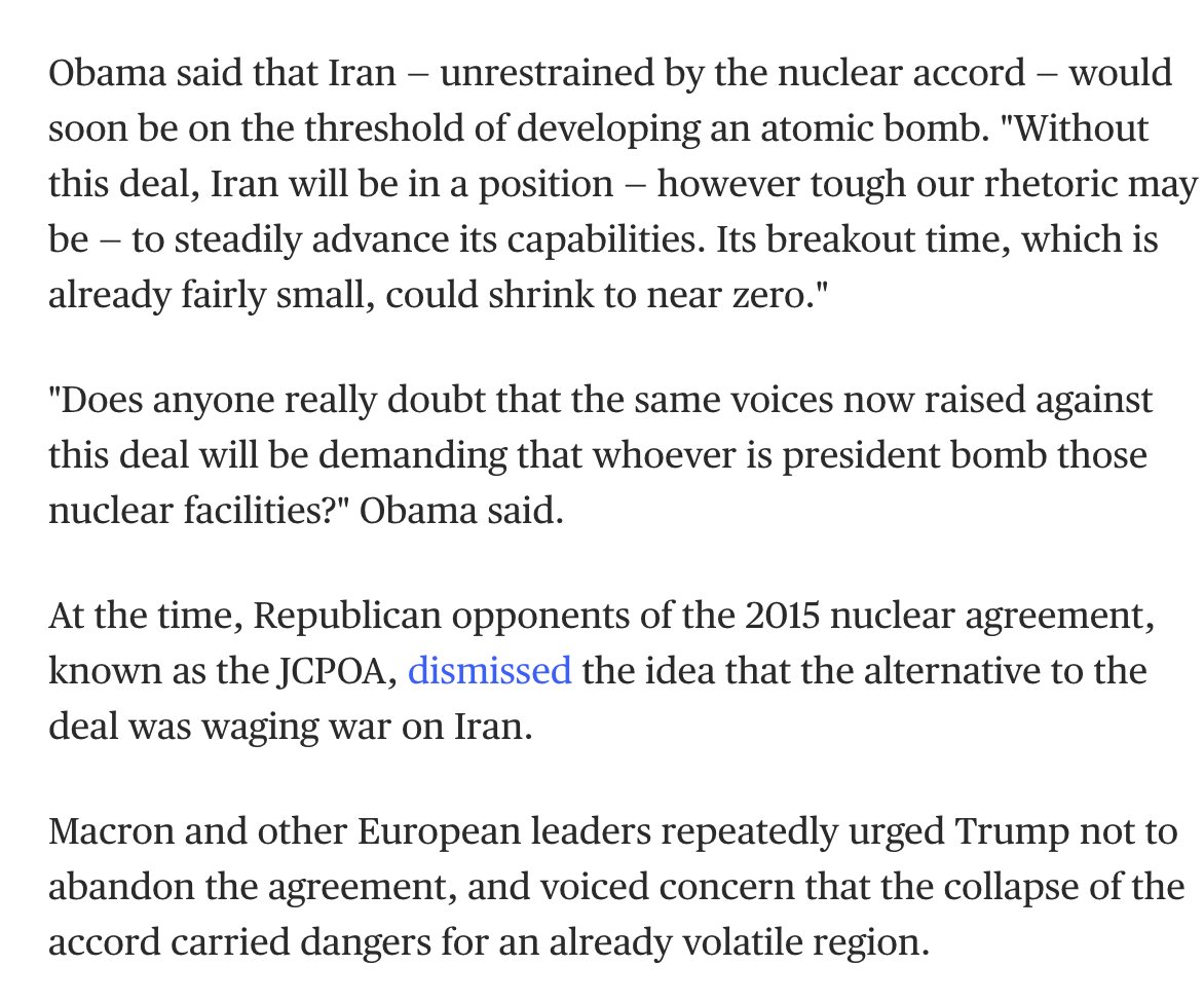 Ike_Saul's tweet photo. Obama in 2015 on tearing up the nuclear deal with Iran: https://t.co/lP5arY4yrW
