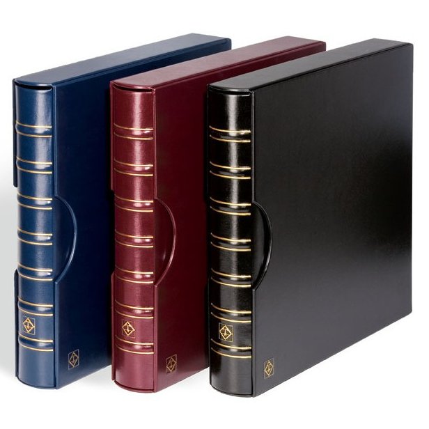 filatelicly's tweet image. #Leuchtturm Maximum is a Premium #ringbinder with slipcase as a set for old and new postcards as well as for mint sheets. 7 ribs in the back with 2 gold stripes. Bookbinder’s quality, high-quality leatherette cover. bit.ly/44djNSL