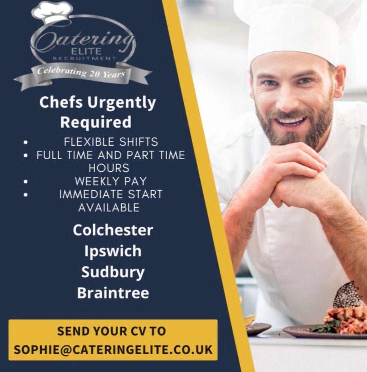 🚨 WE ARE SUPER BUSY WITH CHEF SHIFTS RIGHT NOW! 🚨

If you’re a chef looking for flexible work that fits around your life — whether you want full-time hours or just the odd day here and there, we’ve got plenty of shifts available!  Here is an example of a current job we have