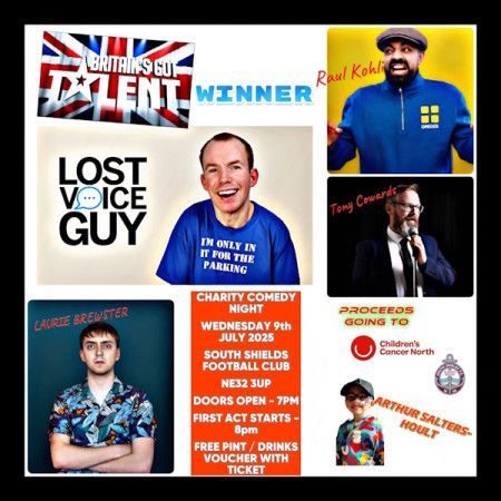 LostVoiceGuy's tweet image. I’m headlining a special charity comedy night on Wed 9 July at South Shields FC – raising money for Arthur Salters-Hoult & Children’s Cancer North ❤️
🎟 £15 with a free pint
🎤 Top comics on the bill
🎗 All for a fantastic cause
Grab tickets 👉 bookings.southshieldsfc.co.uk/packages/LZEmO…