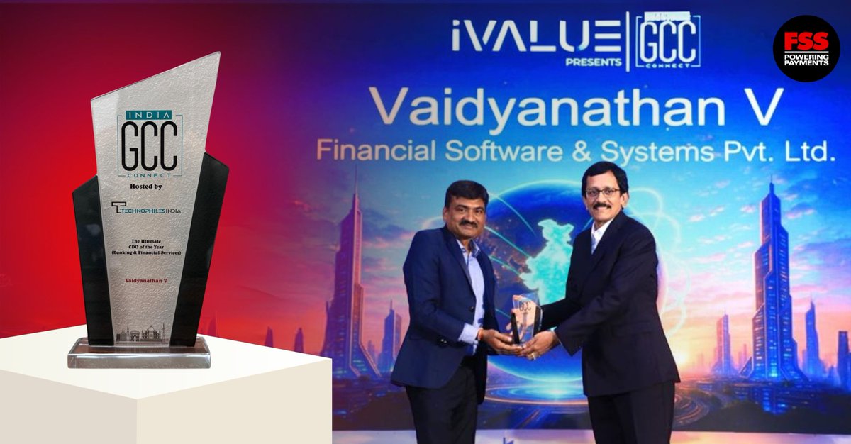 fsstech's tweet photo. Big win for FSS!

We are proud to share that Mr. Vaidyanathan V,  Global Digital Head at FSS, has been honoured with the "Ultimate CDO of  the Year – Banking & Financial Services" award at the INDIA GCC CONNECT Awards.

This recognition celebrates his outstanding contributions to digital innovation and transformation in the fintech space.

Congratulations!