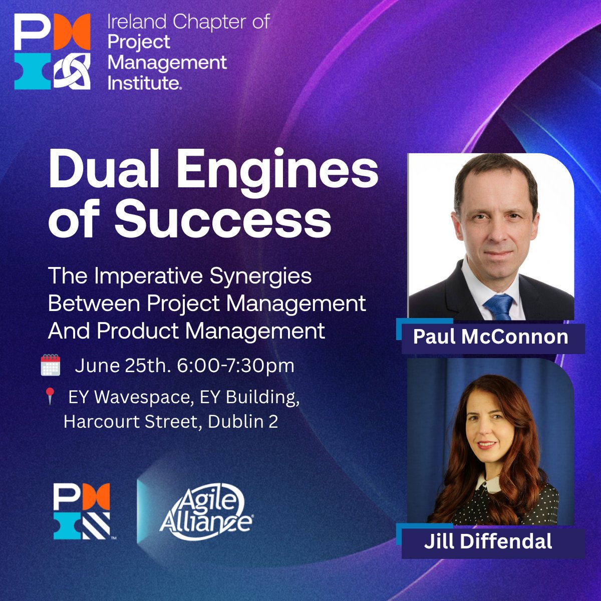 Just days to go! Join us June 25 for Dual Engines of Success: Project &amp; Product Synergy 
Explore how PM &amp; Product leads thrive together in Agile.
📍 EY Wavespace, Dublin
🕕 6–7:30pm
Agile Working Group launch!
🔗 lnkd.in/dsfD7vki