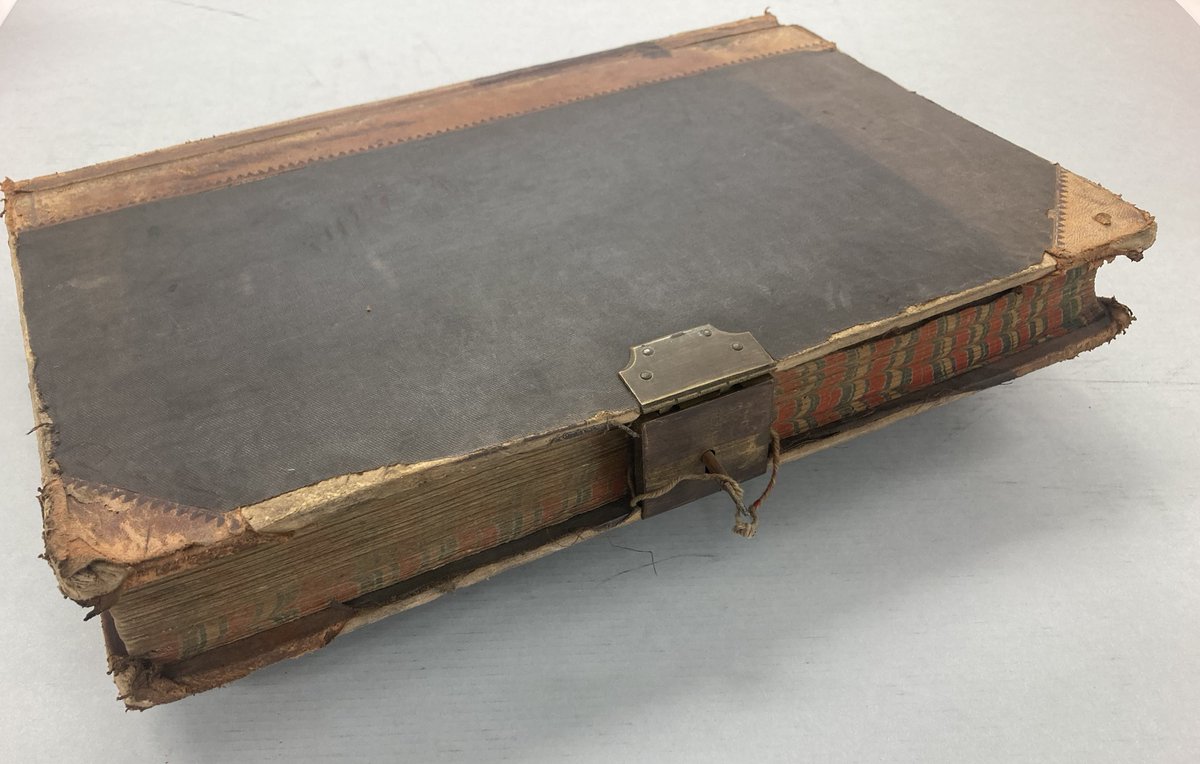 Here's something you don't see often: a lockable ledger with the key still in the lock! Usually the key has vanished, which can be quite a problem if the lock is still locked…