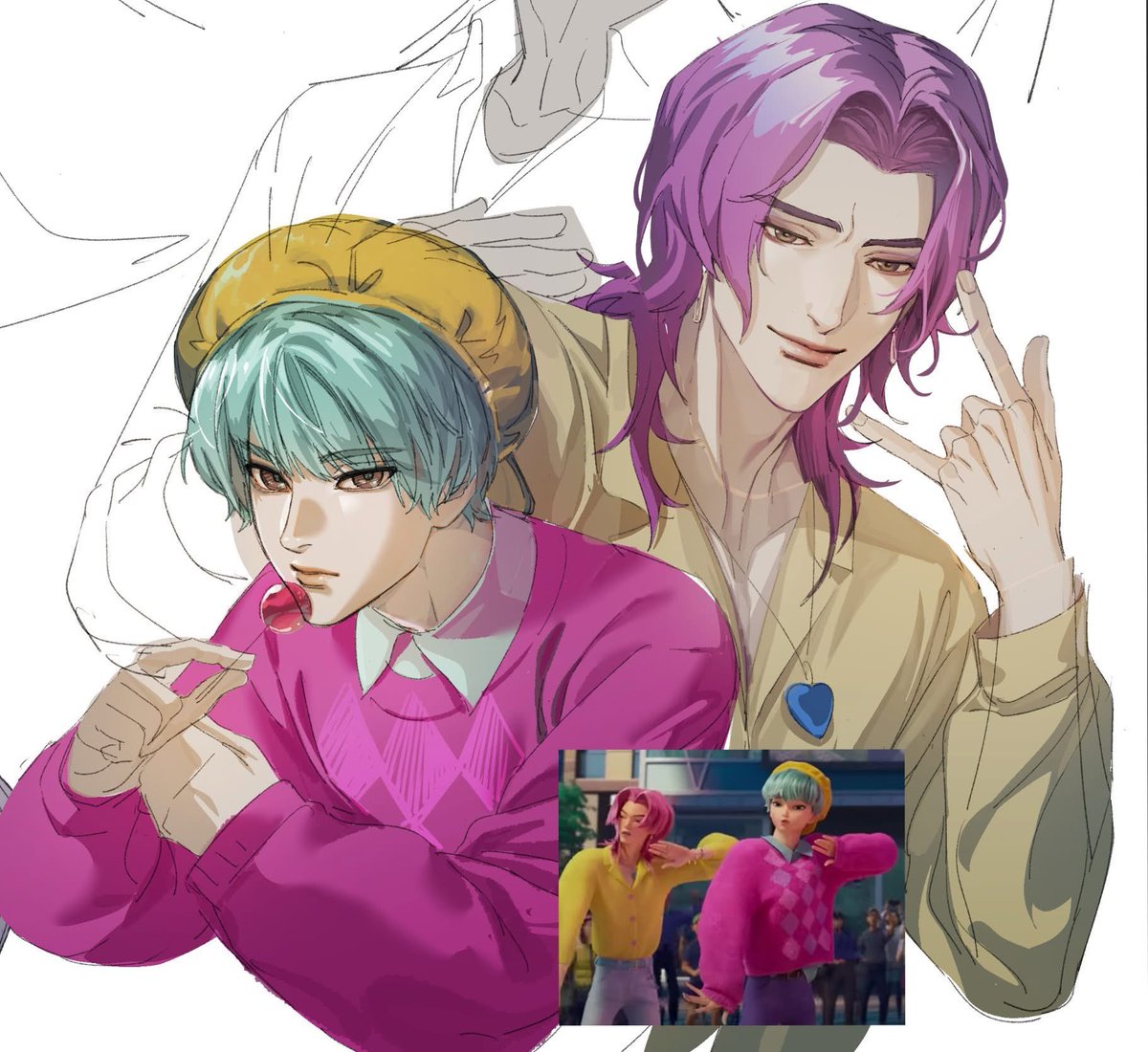 lucacometomama's tweet image. #KPOPDEMONHUNTERS วาดแค่นี้พอได้บ่😖💕