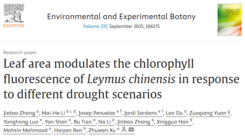 GlobalEcoUnit's tweet image. 🌿 Leymus chinensis adjusts its leaf area to manage different drought types—protecting photosynthesis but reducing growth Smart survival, under climate stress!
#Drought #PlantAdaptation
Jiatao Zhang @JosepPenuelas @csic @creaf @iec
sciencedirect.com/science/articl…