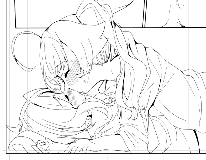 ホシノとヒナが幸せなキスをして終了 